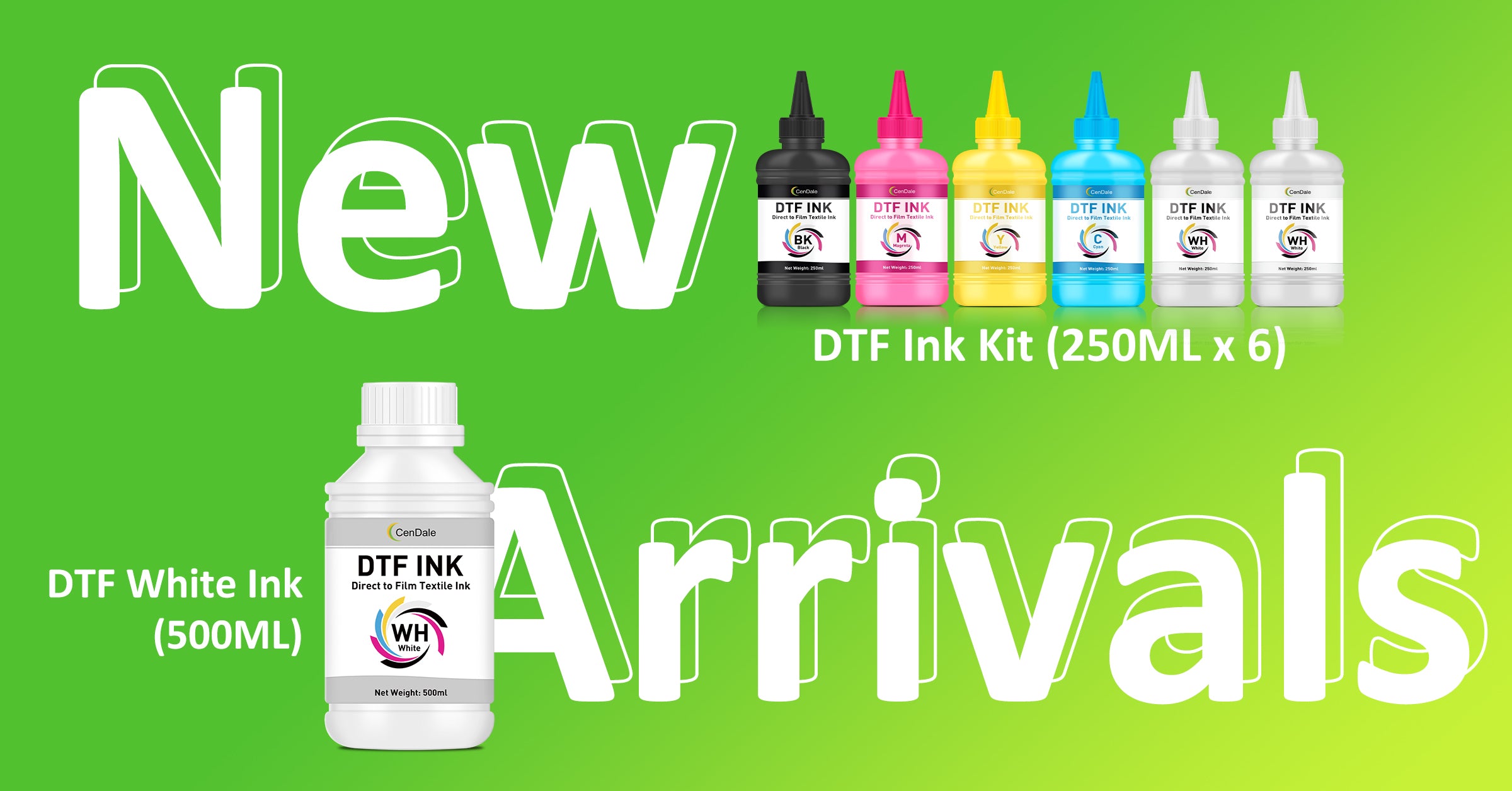 CenDale DTF Ink Direct to Film Textile Ink 100 ml BK Y WH : Buy Online in  the UAE, Price from 555 EAD & Shipping to Dubai