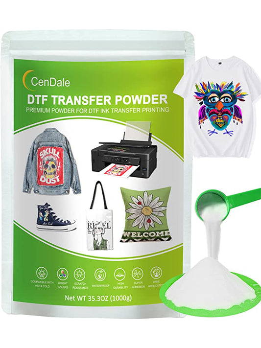 CenDale DTF Powder 1000g - White Hot Melt Adhesive DTF Transfer Powder