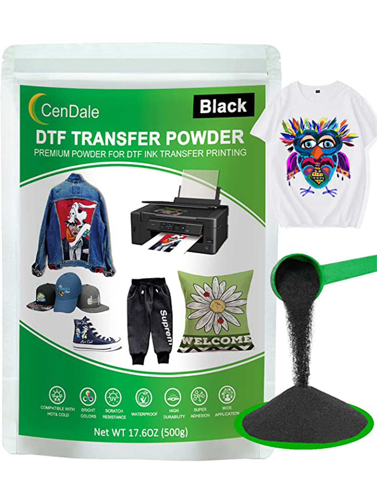 Uninet Direct to Film (DTF) Black Transfer Adhesive Powder - 20 kg