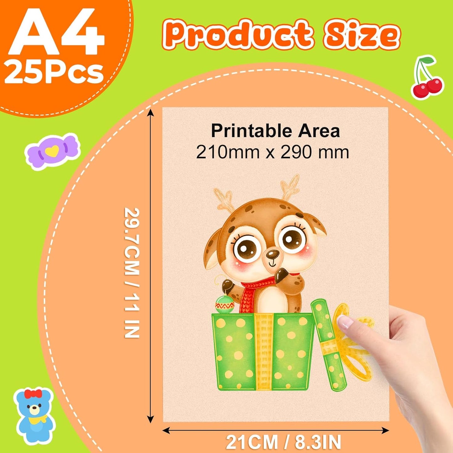 Printable Shrink Plastics Sheets - 25PCS A4 Heat Shrink Films Paper for Inkjet Printer, Printable Shrinky Dink Sheets for Crafts (8.3 x 11.7 inch, Semitransparent)