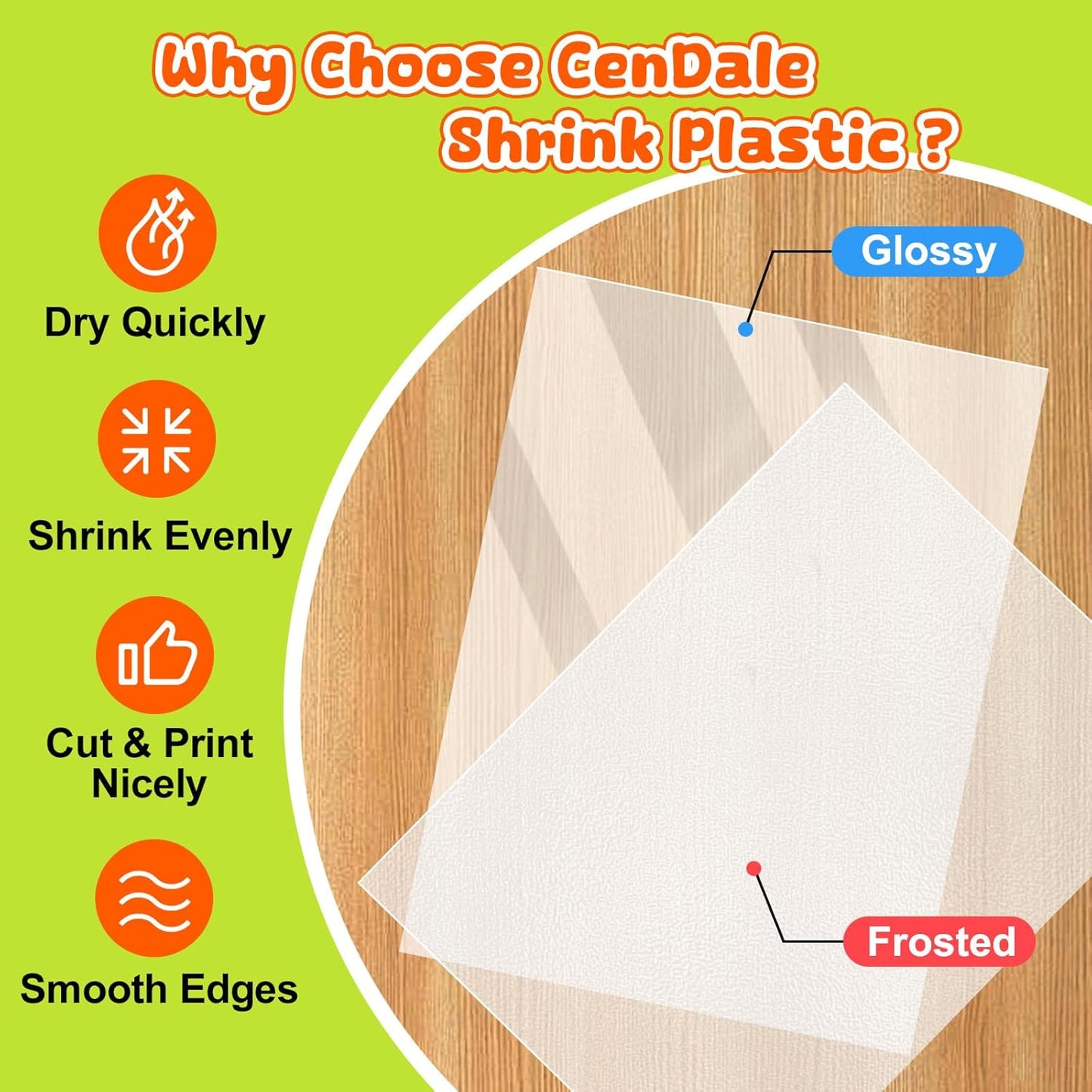 Printable Shrink Plastics Sheets - 25PCS A4 Heat Shrink Films Paper for Inkjet Printer, Printable Shrinky Dink Sheets for Crafts (8.3 x 11.7 inch, Semitransparent)