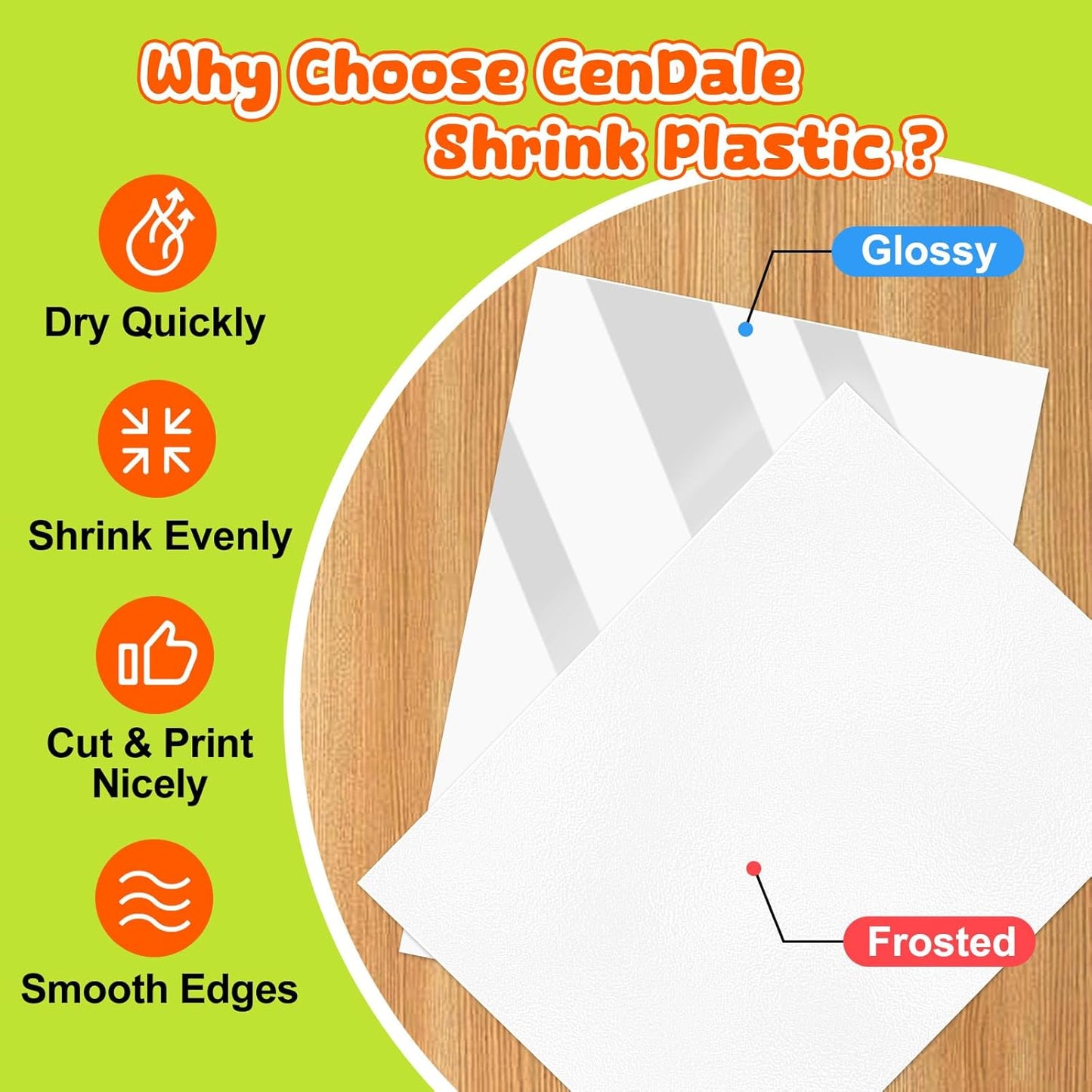 Printable Shrinky Dink Sheets - 25PCS A4 White Shrink Plastic Sheets for Inkjet Printer, Shrink Paper for Crafts (8.3 x 11.7 in, White)
