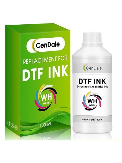 CenDale Premium DTF White Ink DTF Transfer Ink Refill for Epson ET-8550, L1800, L800, R2400, P400, P800, XP15000, Heat Transfer Printing Direct to Film (1000ml)