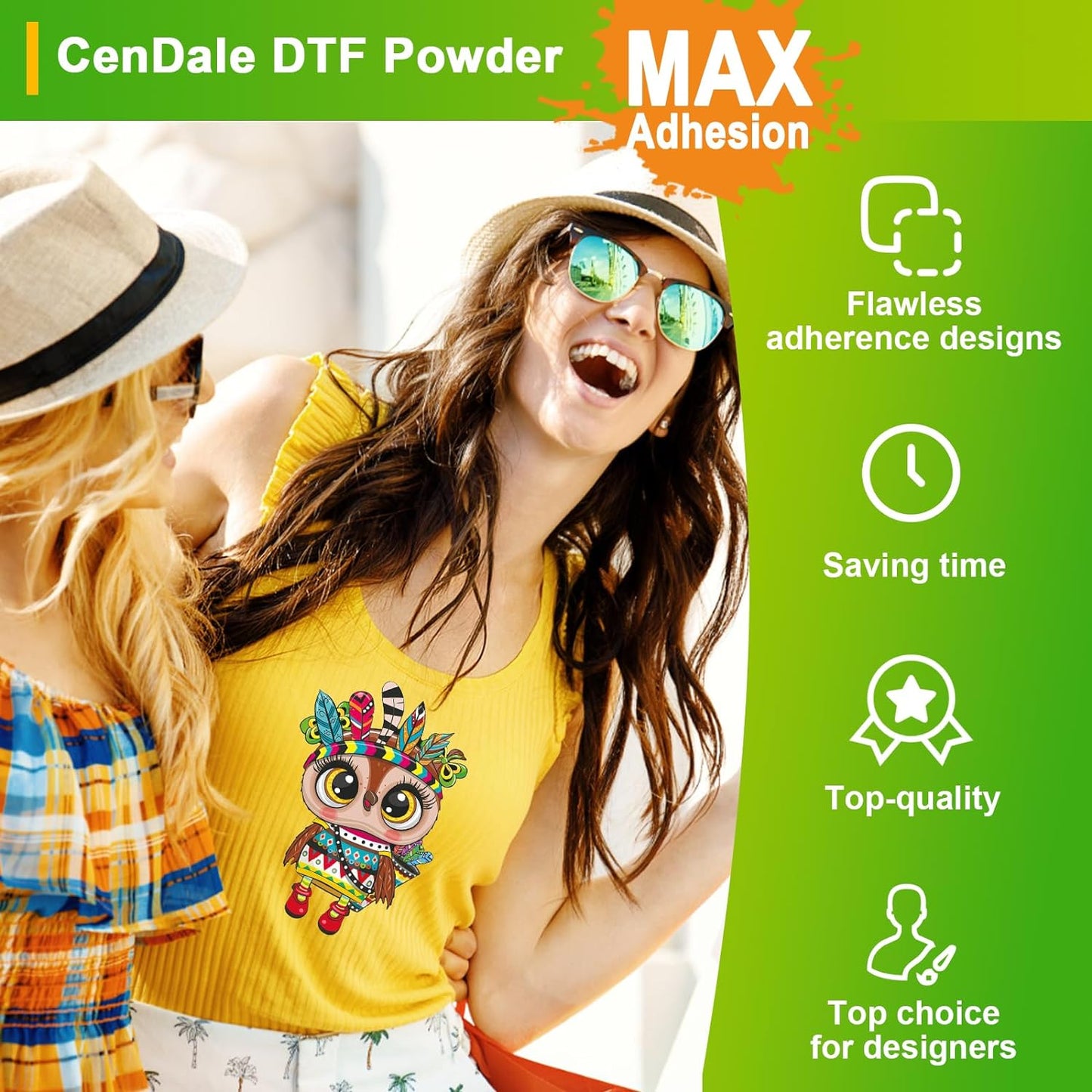 CenDale DTF Powder 2000g - White Max Adhesion DTF Transfer Powder