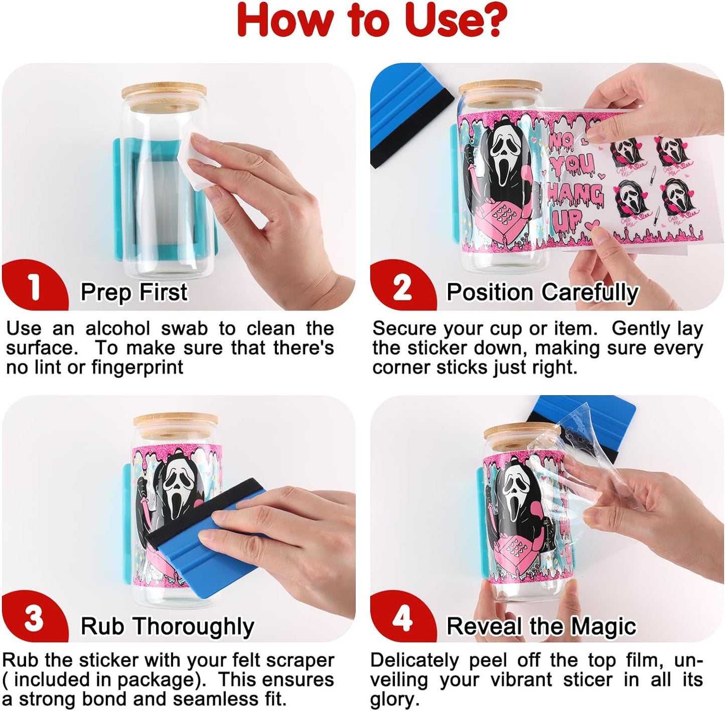 CenDale UV DTF Cup Wrap 12 Sheets - Snowman Santa