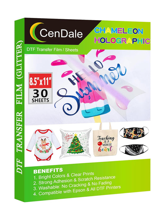 CenDale DTF Transfer Film - A3 (11.7 x 16.5) 30 Sheets Double-Sided Matte  Clear PreTreat Sheets- PET Heat Transfer Paper for DYI Direct Print on  T-Shirts Textile A3-30 sheets 